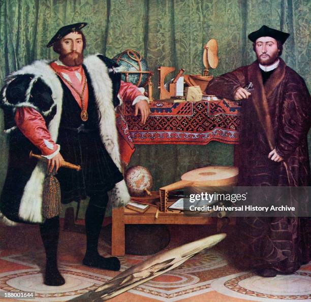 The Ambassadors By Hans Holbein The Younger. From The World's Greatest Paintings, Published By Odhams Press, London, 1934.