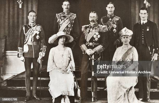 From Left To Right, The Prince Of Wales Later Edward Viii, Prince Henry The Duke Of Gloucester, The Princess Mary, Princess Royal And Countess Of...