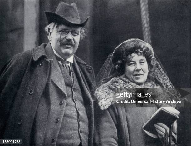 Chesterton 1874 - 1936, English Author With His Wife Frances Blogg. From The Chestertons By Mrs. Cecil Chesterton, Published London, 1941.