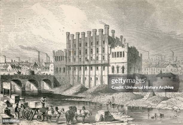 Exterior View The Castle Grinding Mill, Sheffield, South Yorkshire, England In The 19Th Century. From Cyclopaedia Of Useful Arts And Manufactures By...