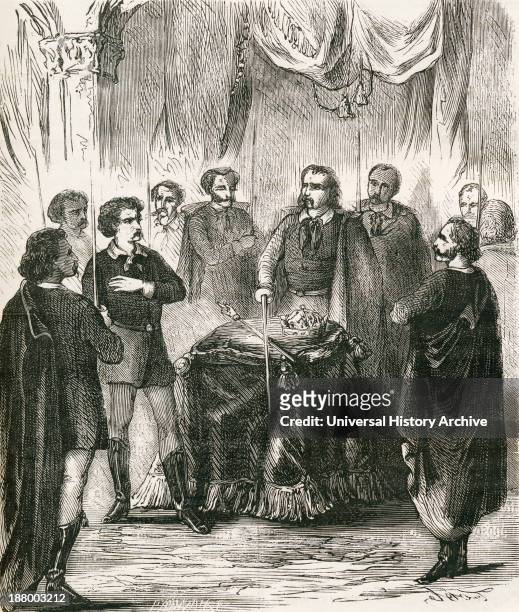 Initiation Of An Illuminatus. From Societes Secretes, Les Francs Macons Published Circa. 1867.