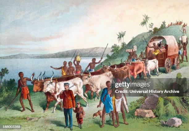 Dr. David Livingstone's Arrival At Lake Ngami, Botswana, South Africa In 1849. David Livingstone, 1813  1873. Scottish Congregationalist Pioneer...