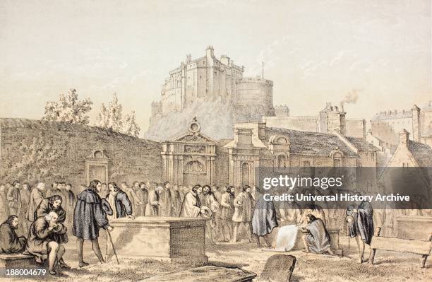 Signing The Covenant In Greyfriars Churchyard, Edinburgh, Scotland In 1638. From The Scots Worthies According To Howie's Second Edition, 1781....