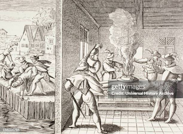 16Th Century Propaganda Illustrating Violence Of The Gueux Against The Catholics. From Military And Religious Life In The Middle Ages By Paul Lacroix...