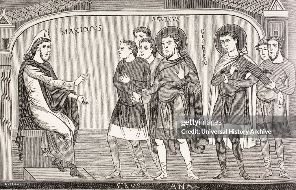 Saints Savin And Cyprian Confessing To Proconsul Galerius Maximus That They Are Christians