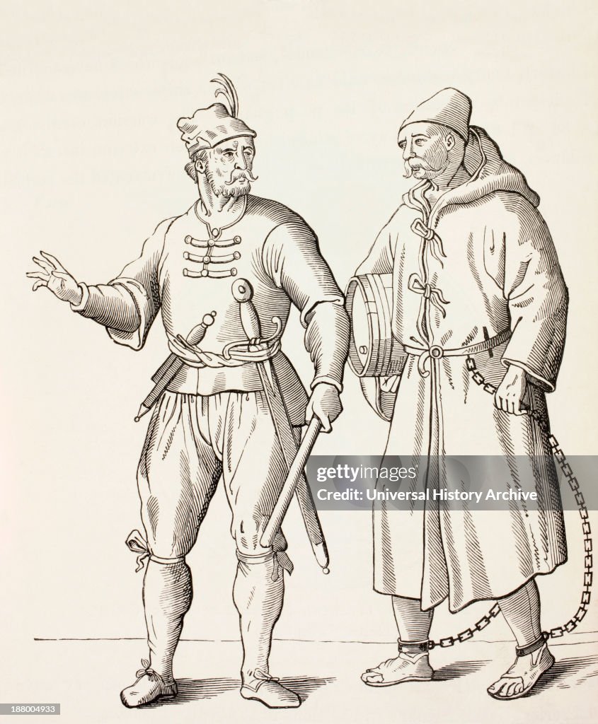 16Th Century Galley Solder With A Galley Slave