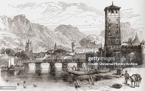 Trient, Martigny, Valais, Switzerland In The 19Th Century. From Pictures From The German Fatherland Published C.1880.