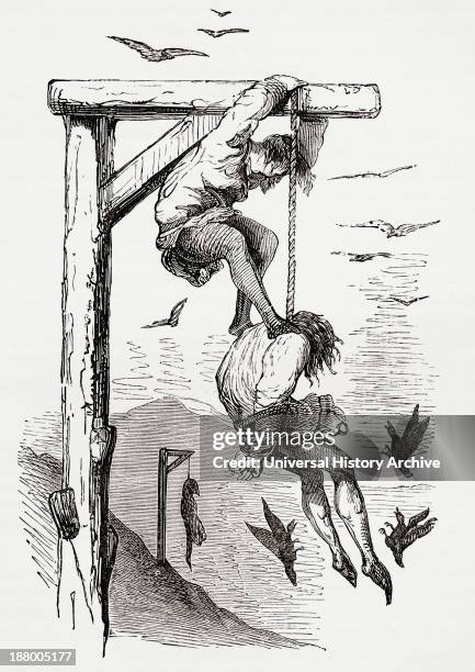 Helping The Hanging Man To Die. After A Drawing By Gustave Dore For Gargantua And Pantagruel From Life And Reminiscences Of Gustave Dore, Published...