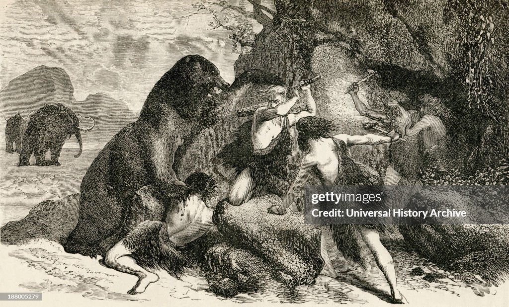 Prehistoric Man In The Time Of The Giant Bear And Mammoth