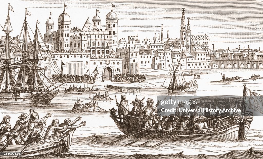 The Seven Bishops Of The Church Of England Going To The Tower Of London In 1688