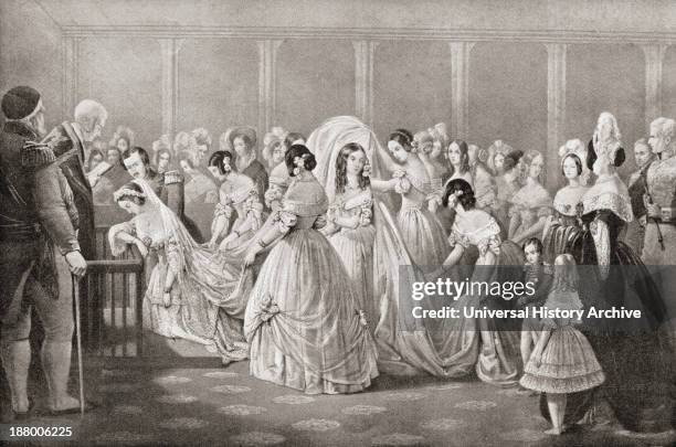 The Wedding Of Queen Victoria And Prince Albert In 1840. From The Strand Magazine Published 1897.