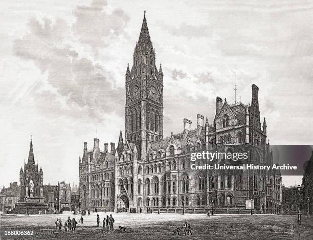 Manchester Town Hall, Manchester, England In The Late 19Th Nineteenth Century. From Our Own Country Published 1898.