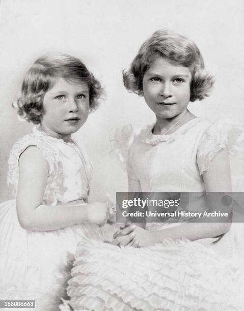 Queen Elizabeth Ii, Right, As A Princess Circa. 1937 And Princess Margaret, Left. From The Coronation Of Their Majesties King George Vi And Queen...