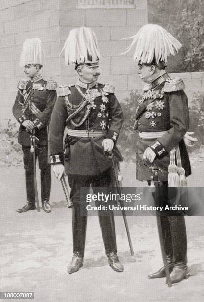 In The Middle, Wilhelm Ii Or William Ii, 1859 - 1941, Last German Emperor And King Of Prussia, Talking To Count Von Wedel, Statthalter Of...