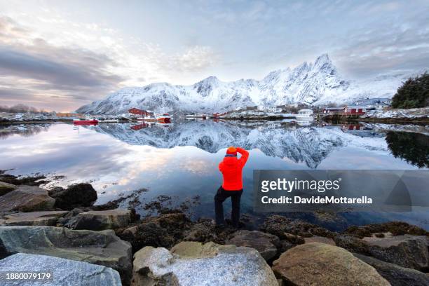 a unique shot in lofoten - beach winter stock pictures, royalty-free photos & images