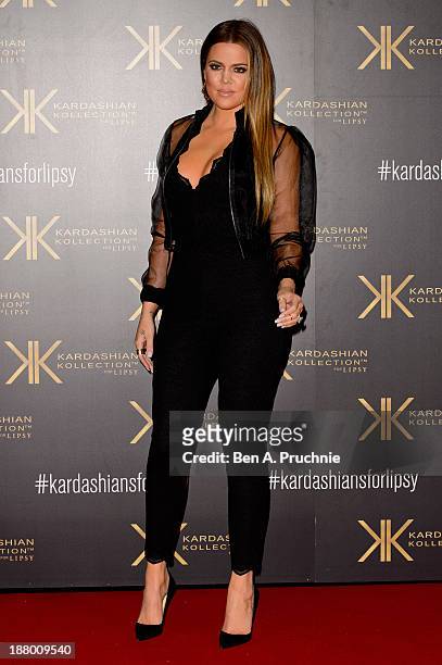 Khloe Kardashian attends the launch party for the Kardashian Kollection for Lipsy at Natural History Museum on November 14, 2013 in London, England.