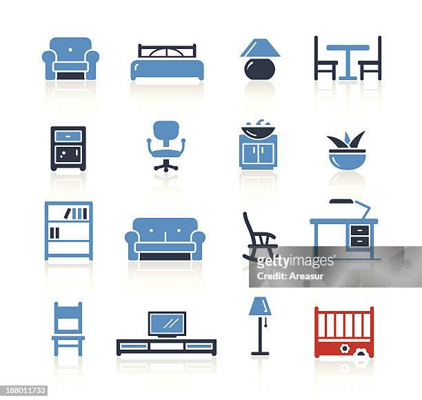 furniture icons two color | pro series - chaise longue stock illustrations
