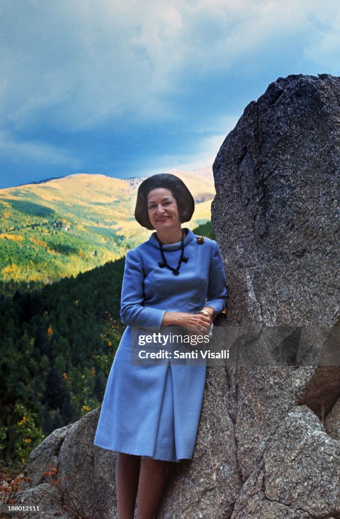Lady Bird Johnson Posing For A Photo