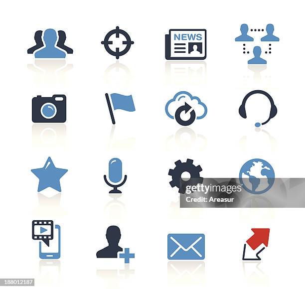 social network icons two color | pro series - video voip stock illustrations