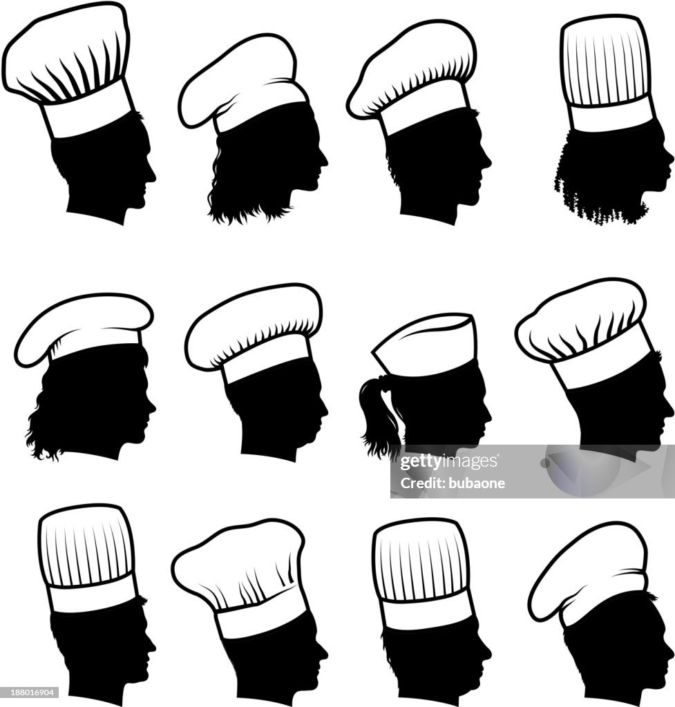 State Chef Shape A Customized Silhouette Faces Of Chefs Concept Set High-Res Vector ...