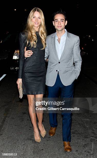 Model Ieva Laguna, Alex Mansour arrive at the 2013 Victoria's Secret Fashion Show at TAO Downtownon November 13, 2013 in New York City.