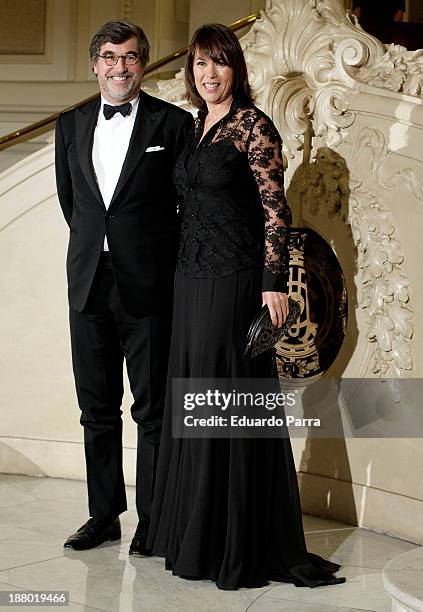 Europe Ralph Lauren Group President John Hooks and Mabel Lozano attends the Ralph Lauren Dinner Charity Gala at the Casino de Madrid on November 14,...