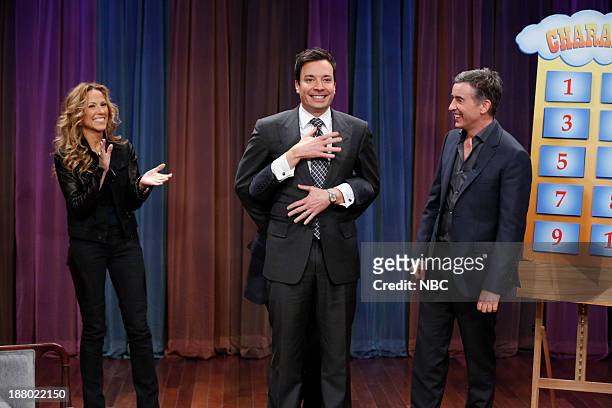 Episode 929 -- Pictured: Sheryl Crow, Damian Lewis, Jimmy Fallon, Steve Coogan play Charades on Thursday, November 14, 2013-- .