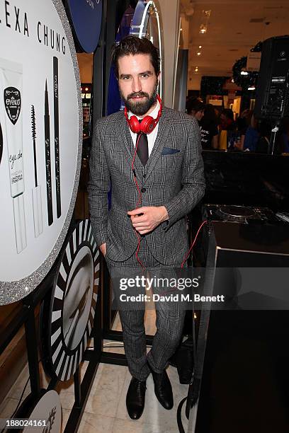 Jack Guinness attends DJ's at the launch of Alexa Chung's new eyeliner and mascara set for Eyeko at Selfridges on November 14, 2013 in London,...