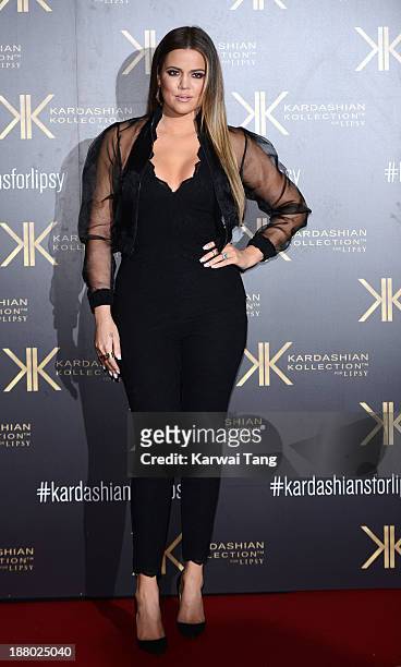 Khloe Kardashian attends the launch party for the Kardashian Kollection for Lipsy at Natural History Museum on November 14, 2013 in London, England.