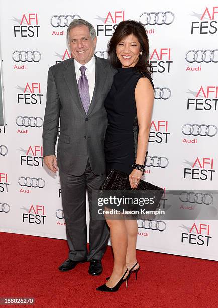 President of CBS, Leslie Moonves and host Julie Chen attends the AFI FEST 2013 presented by Audi closing night gala screening of "Inside Llewyn...