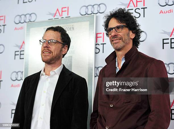 Writer/director Ethan Coen and writer/director Joel Coen attend the AFI FEST 2013 presented by Audi closing night gala screening of "Inside Llewyn...