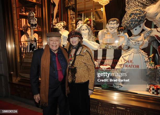 Actor Jerry Stiller and Margo Feiden attend the Al Hirschfeld 3-D Holiday Window Unveiling at Henri Bendel on November 14, 2013 in New York City.