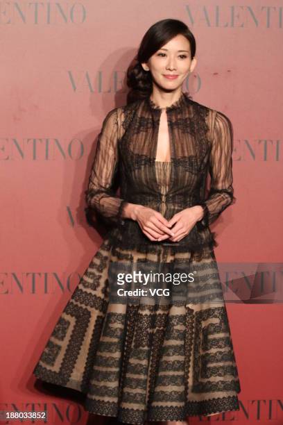Actress Chiling Lin attends Valentino Fashion Show at Shanghai Port International Cruise Terminal on November 14, 2013 in Shanghai, China.