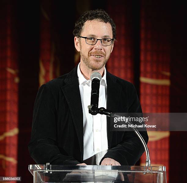 Writer/director Ethan Coen introduces the AFI FEST 2013 presented by Audi closing night gala screening of 'Inside Llewyn Davis' at TCL Chinese...