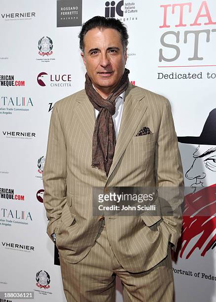 Actor Andy Garcia attends Cinema Italian Style 2013 "The Great Beauty" opening night premiere at the Egyptian Theatre on November 14, 2013 in...