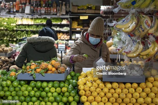 Produce at a Shop Fair Market in the Brooklyn borough of New York, US, on Tuesday, Dec. 26, 2023. The core personal consumption expenditures price...