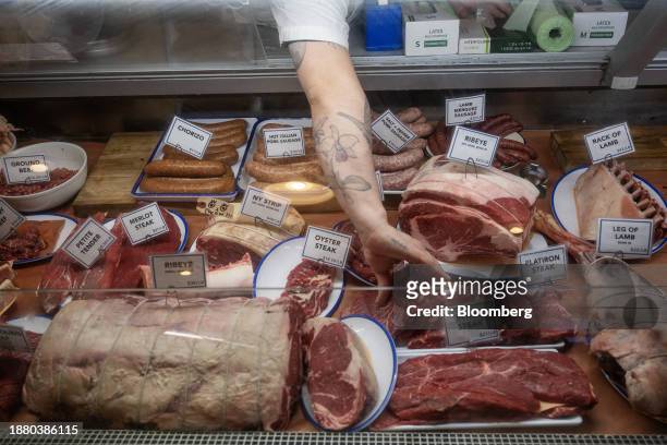 Cuts of meat at Marlow and Daughters butchers in the Brooklyn borough of New York, US, on Tuesday, Dec. 26, 2023. The core personal consumption...