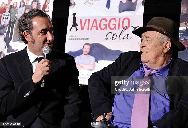 Paolo Sorrentino and Bernardo Bertolucci attend Cinema Italian Style 2013 "The Great Beauty" opening night premiere at the Egyptian Theatre on...