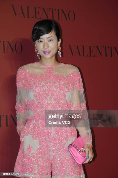 Actress Hilary Tsui attends Valentino Fashion Show at Shanghai Port International Cruise Terminal on November 14, 2013 in Shanghai, China.