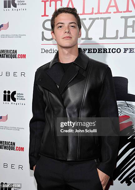 Israel Broussard attends Cinema Italian Style 2013 "The Great Beauty" opening night premiere at the Egyptian Theatre on November 14, 2013 in...