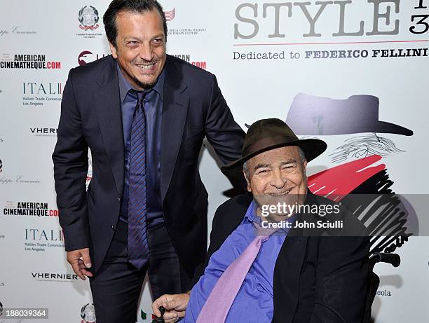 Directors Gabriele Muccino and Bernardo Bertolucci attend Cinema Italian Style 2013 "The Great Beauty" opening night premiere at the Egyptian Theatre...