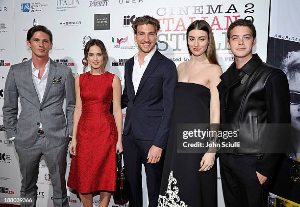 Martin Lutz, Matilda Lutz, Alan Capelli, Dominik Garcia- Lorido and Israel Broussard attend Cinema Italian Style 2013 "The Great Beauty" opening...