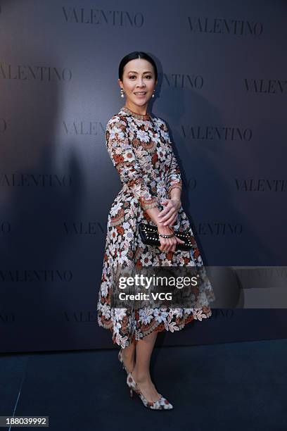 Actress Carina Lau attends Valentino store opening ceremony at IAPM Mall on November 14, 2013 in Shanghai, China.