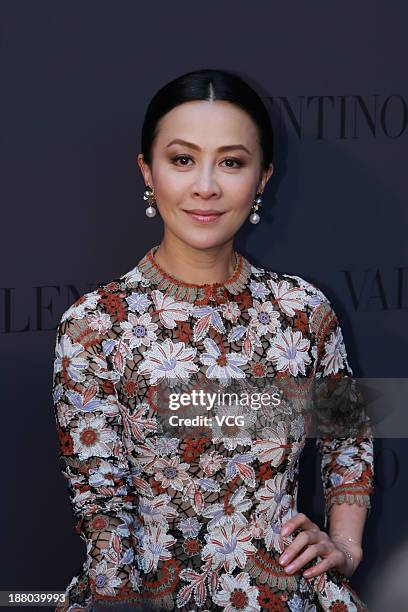 Actress Carina Lau attends Valentino store opening ceremony at IAPM Mall on November 14, 2013 in Shanghai, China.