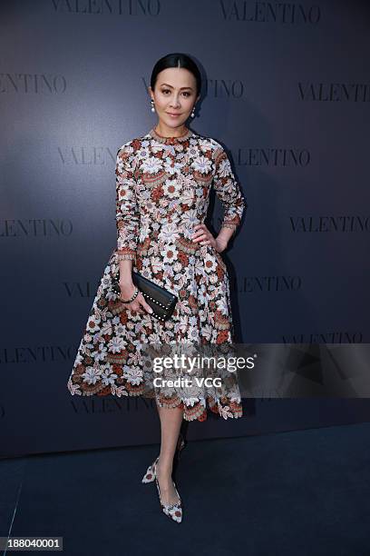 Actress Carina Lau attends Valentino store opening ceremony at IAPM Mall on November 14, 2013 in Shanghai, China.