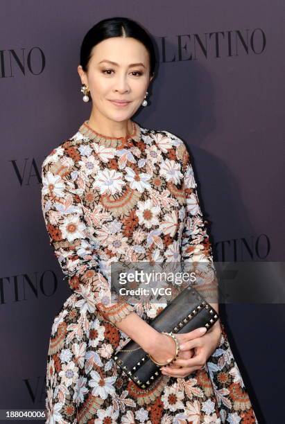 Actress Carina Lau attends Valentino store opening ceremony at IAPM Mall on November 14, 2013 in Shanghai, China.