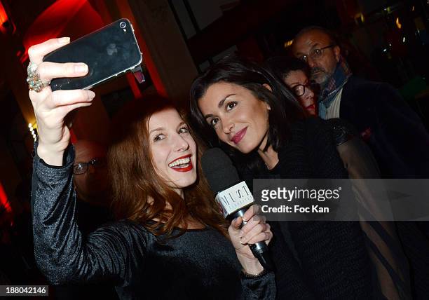 Journalist Marie Clotilde Ramos Ibanez and Jenifer Bartoli attend the 'Winter Time 2013' : Cocktail at L'Eclaireur Cafe on November 14, 2013 in...