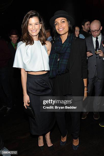 Hanneli Mustaparta and Rosario Dawson attend the New York premiere of MANDELA: LONG WALK TO FREEDOM, hosted by TWC, Yucaipa Films and Videovision...
