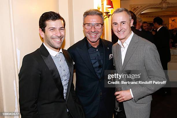 Alexis Mabille, Olivier Echaudemaison and Herve Van Der Straeten attend the 50th Anniversary party of Stephane Bern, called "Half a century, it's...