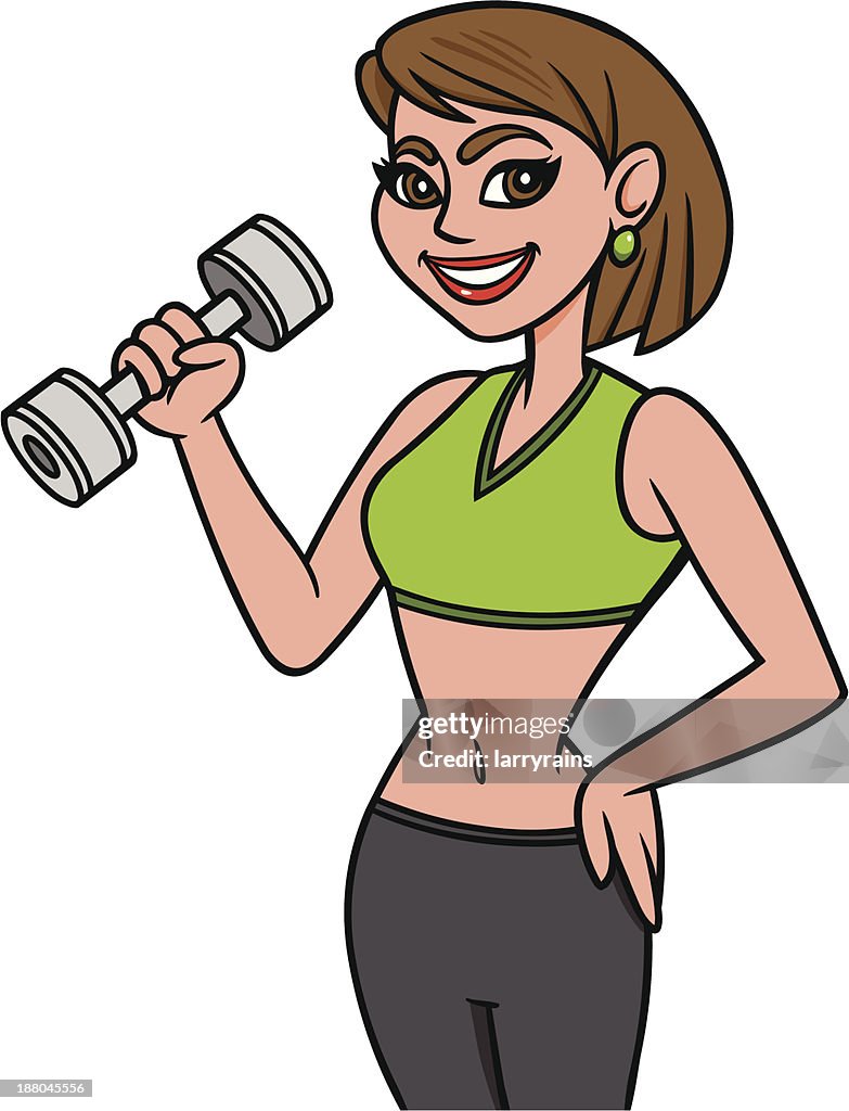 Fit Lady With Dumbbell